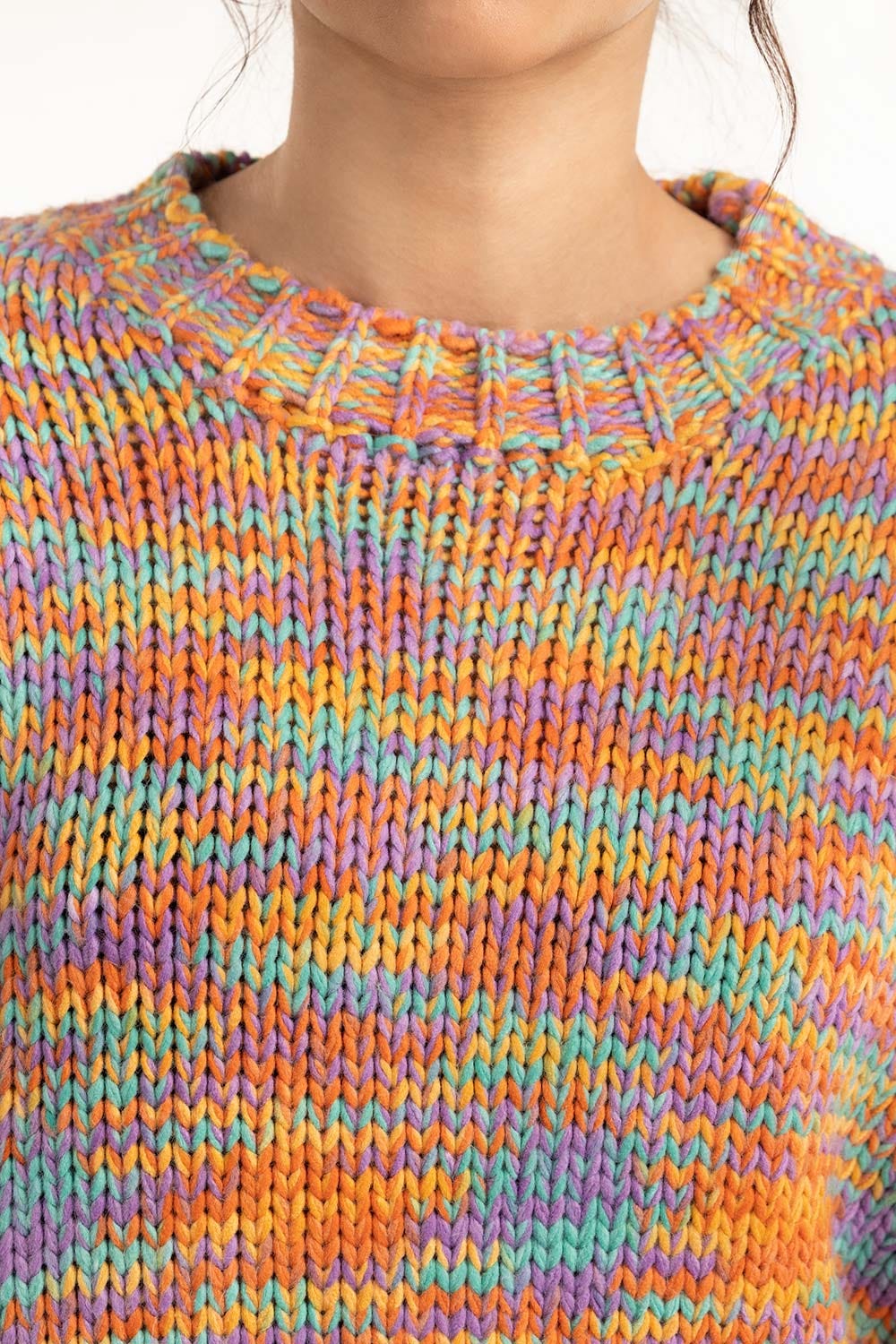 Multi Colored Loose Fit Sweater 224-211-043