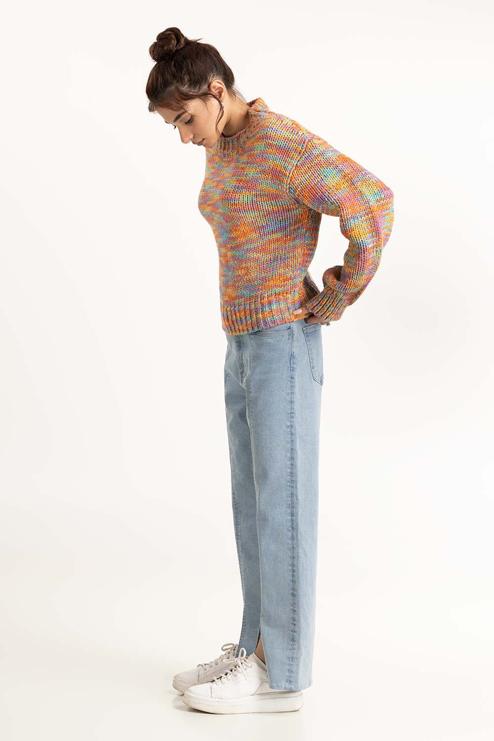 Multi Colored Loose Fit Sweater 224-211-043