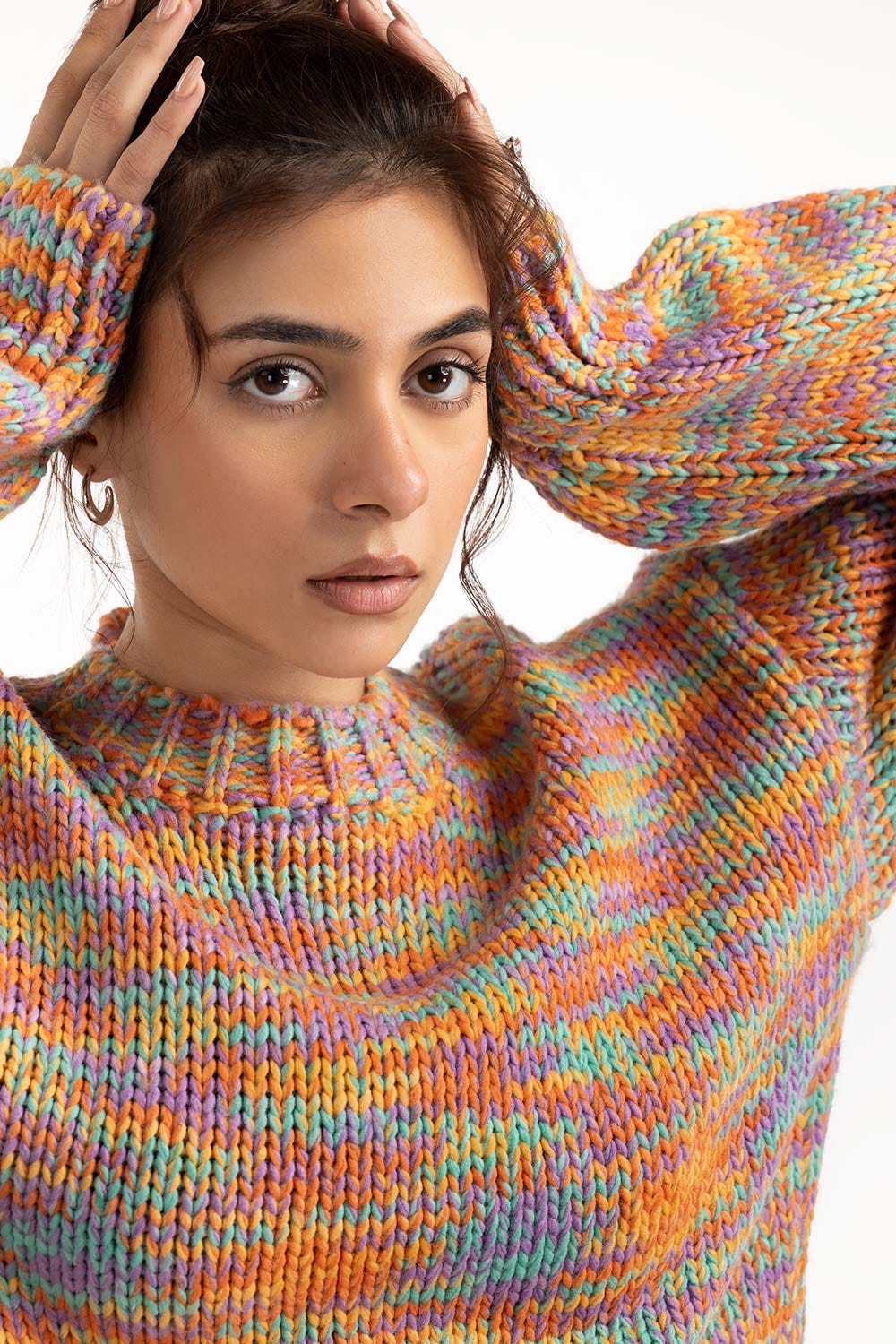 Multi Colored Loose Fit Sweater 224-211-043