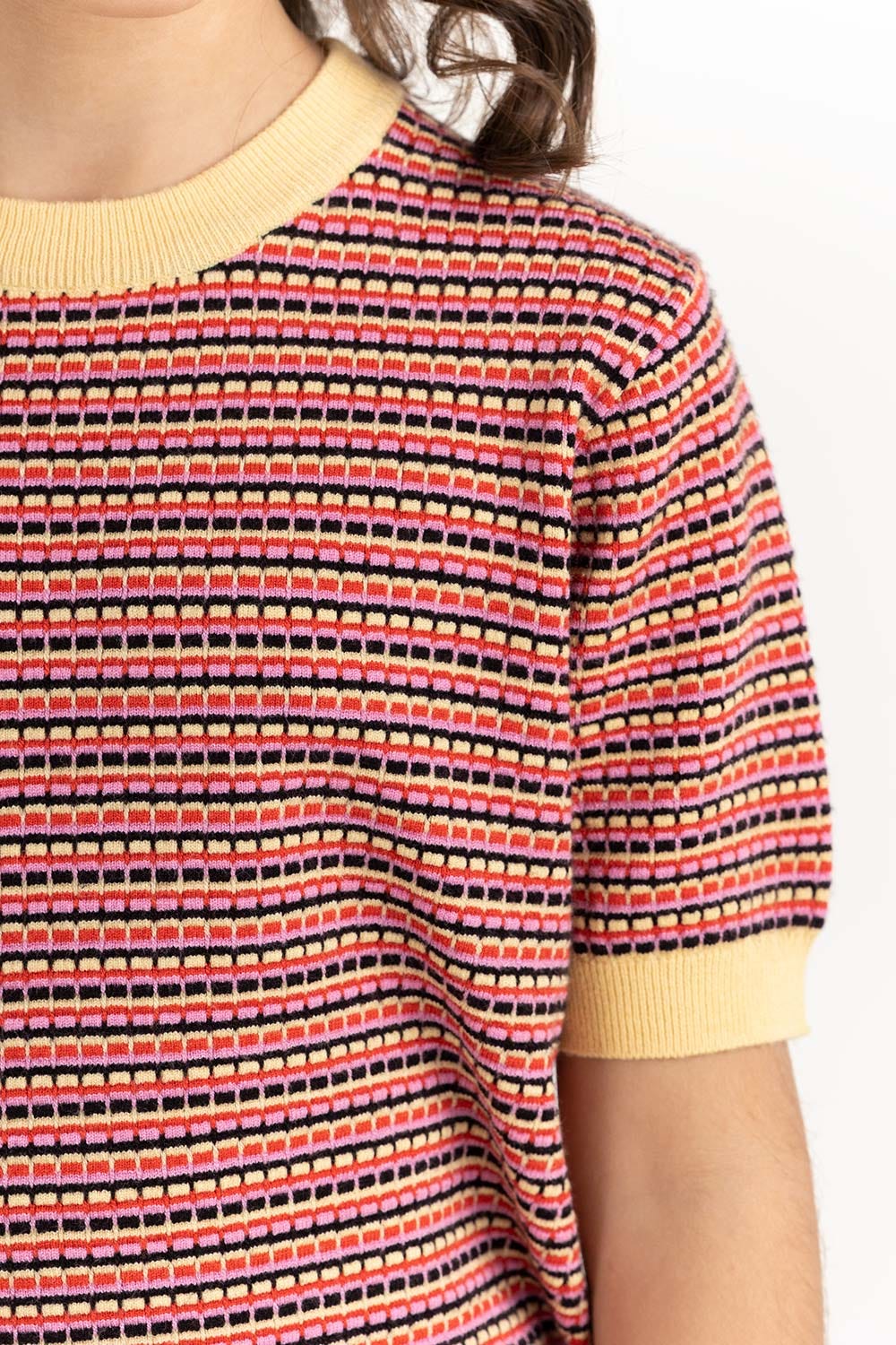 Junior Girl Multi Jacquard Knit Sweater 224-416-305