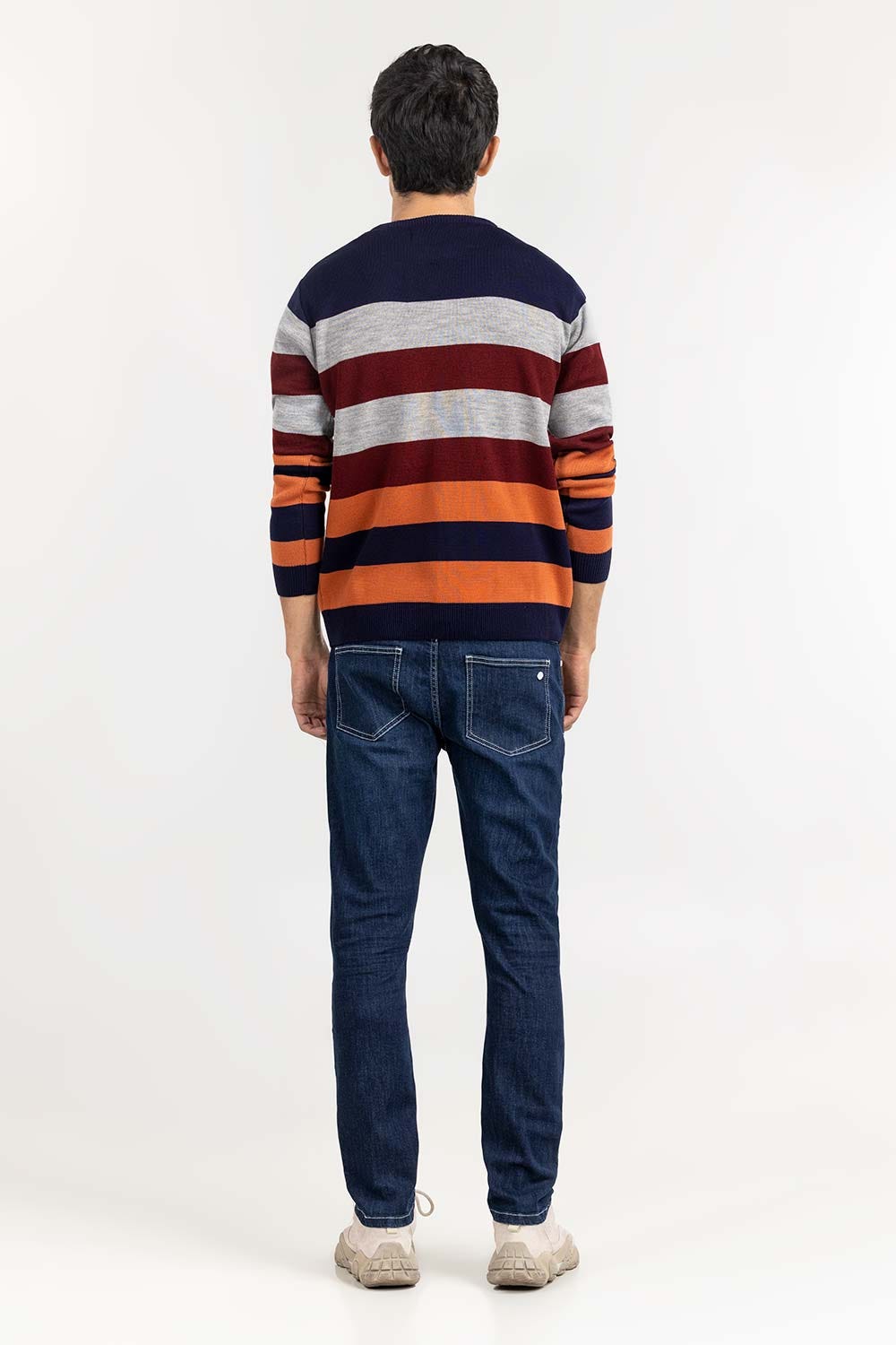 Multi Striped Crew Neck Sweater SWT-FFSMNZ22-119