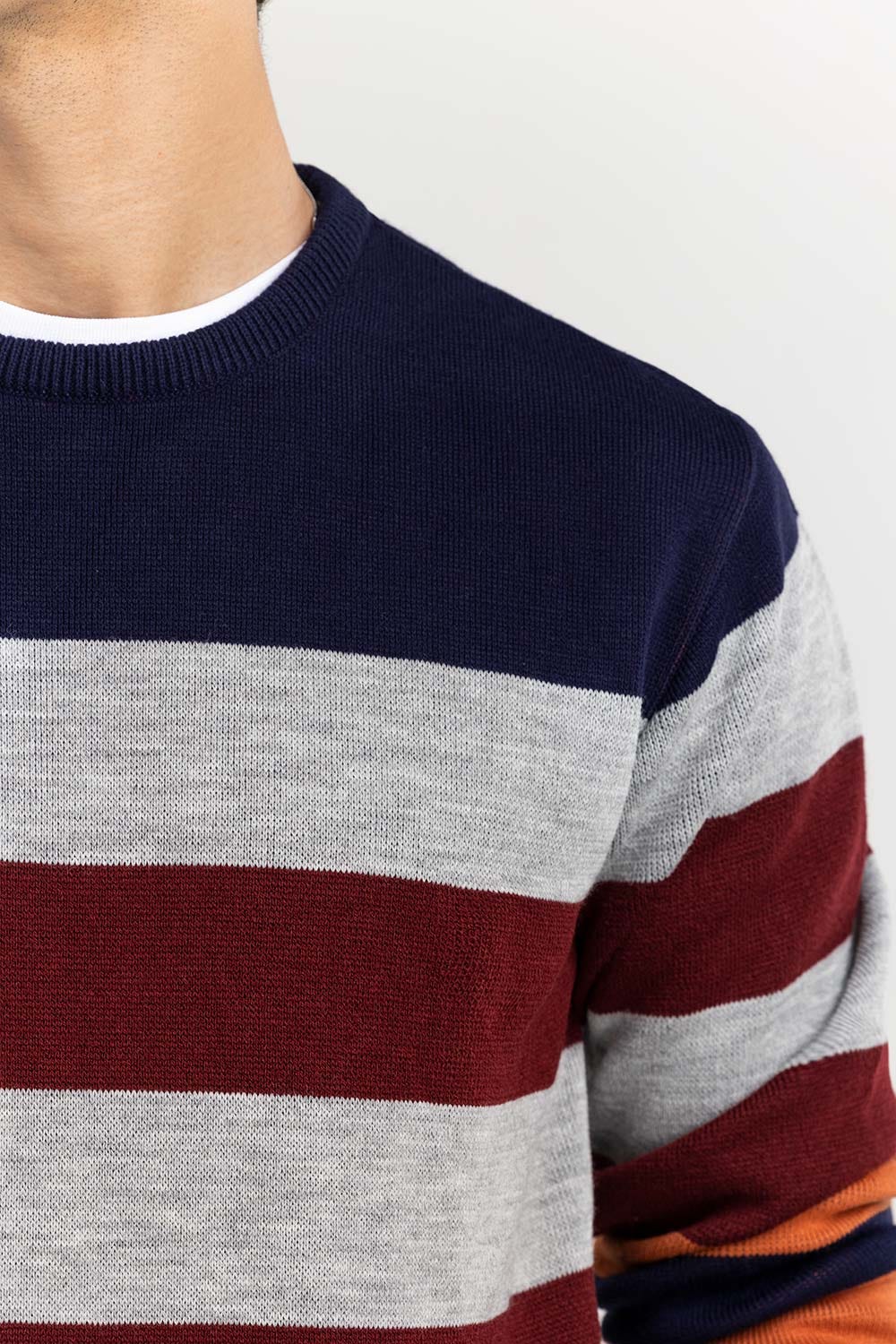 Multi Striped Crew Neck Sweater SWT-FFSMNZ22-119