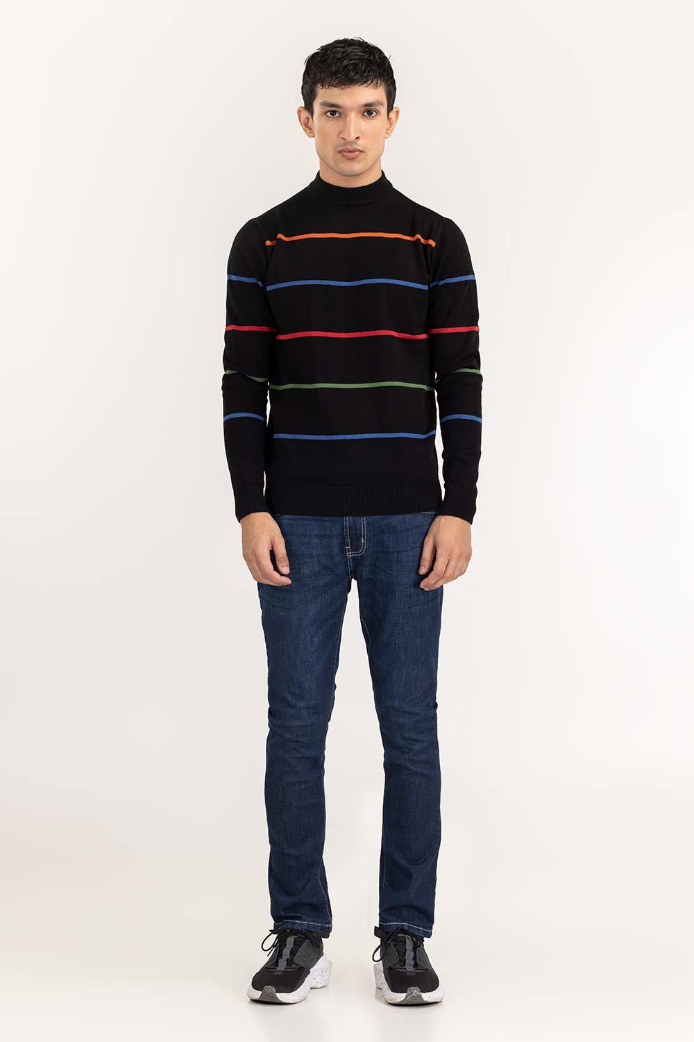 Multi Striped Crew Neck Sweater SWT-FFSMNZ22-137