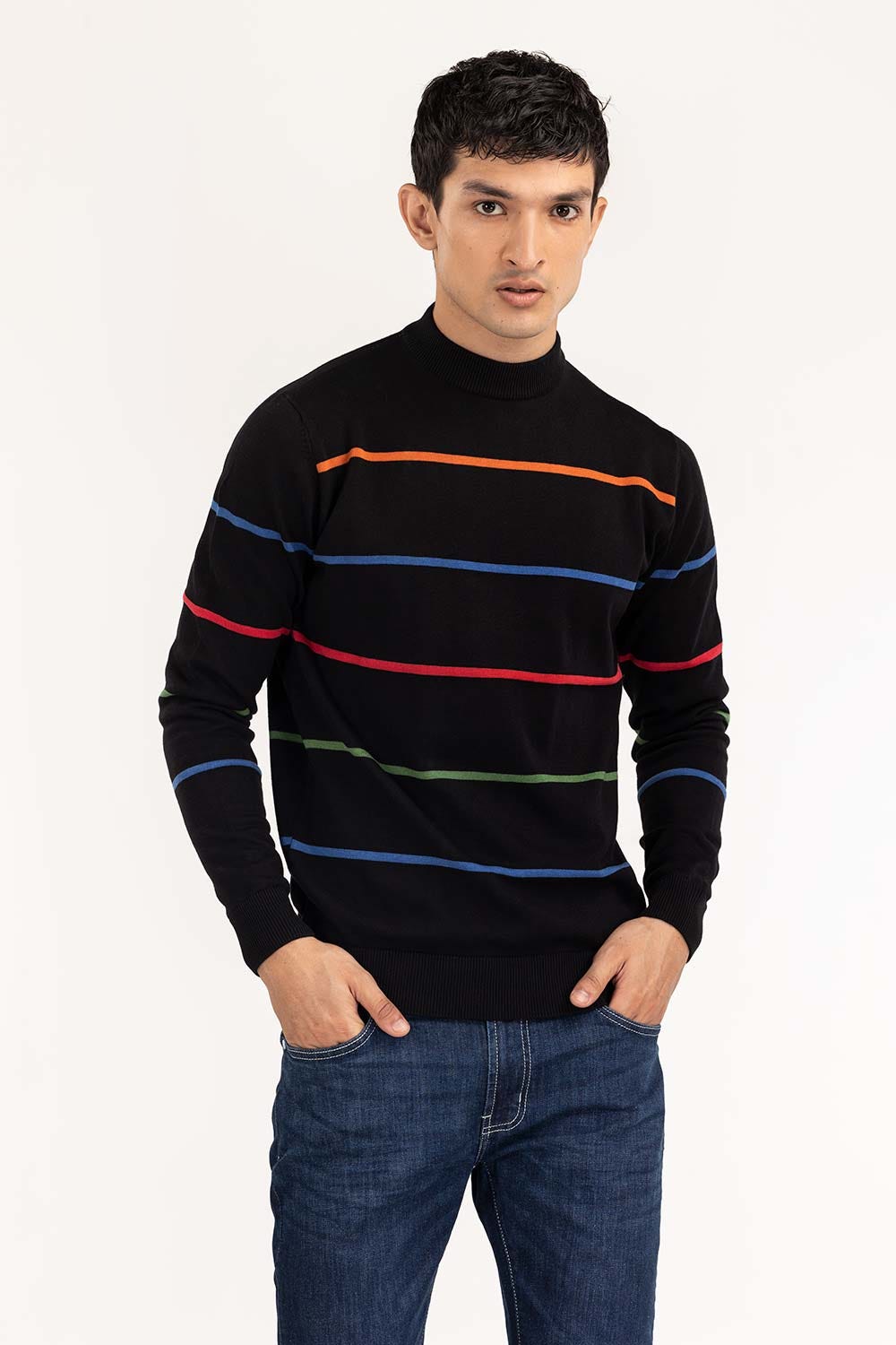 Multi Striped Crew Neck Sweater SWT-FFSMNZ22-137