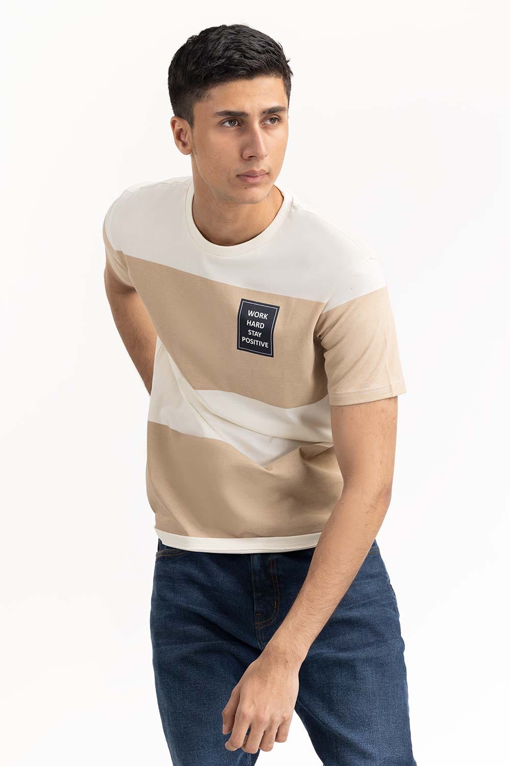 Multi Striped Print T-Shirt 224-113-042