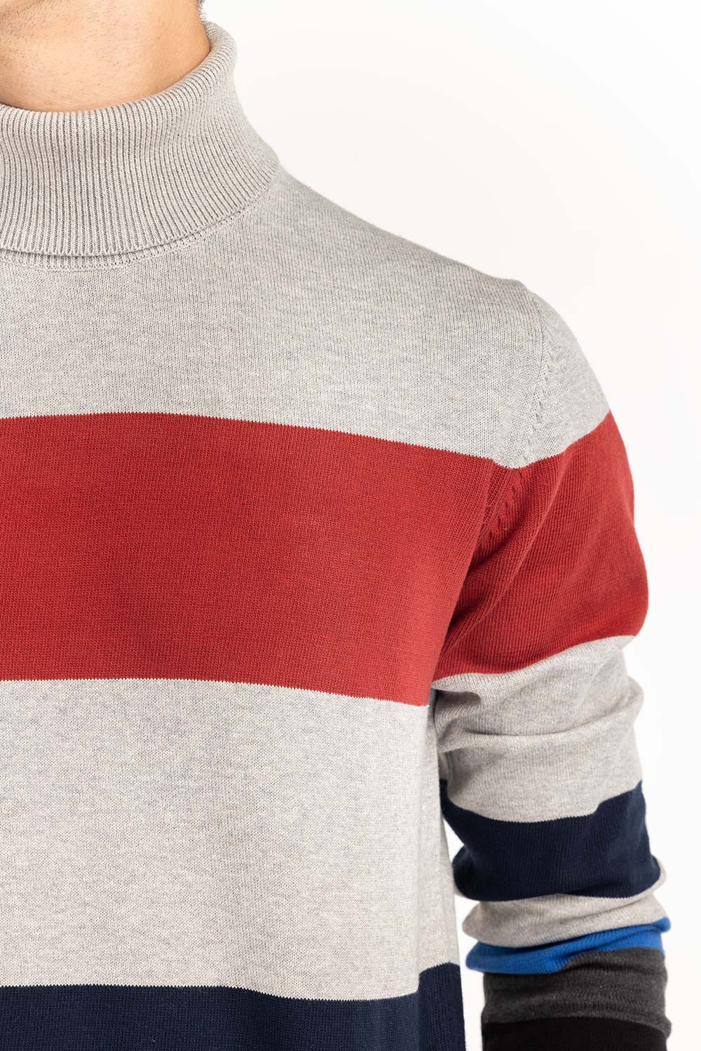 Multi Striped Turtleneck Sweater SWT-FFSTN22-139