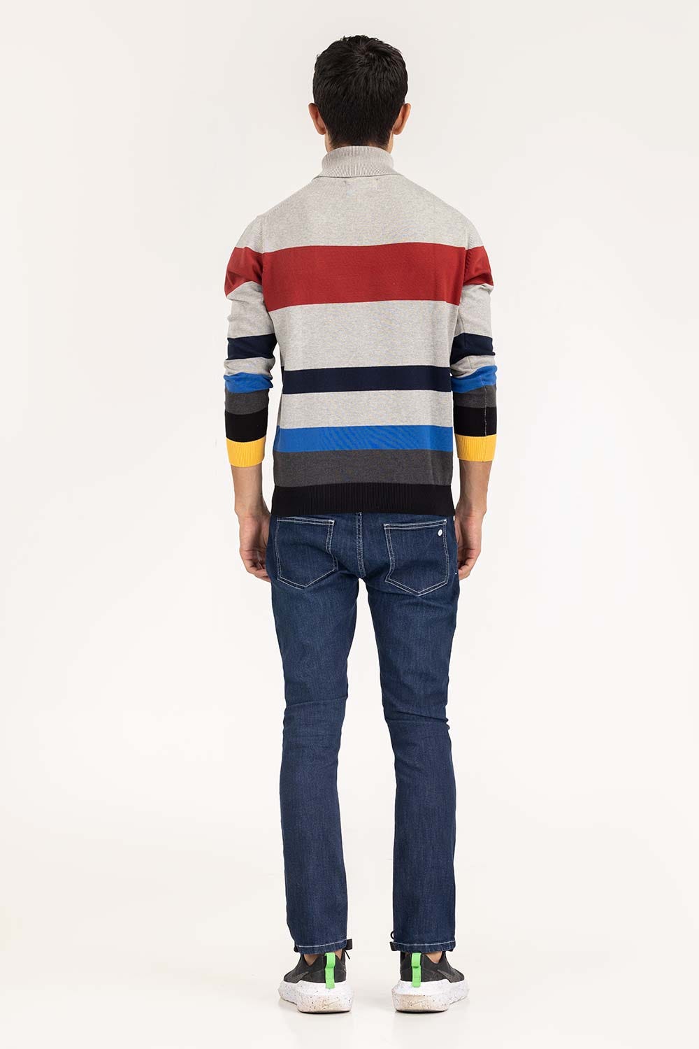 Multi Striped Turtleneck Sweater SWT-FFSTN22-139