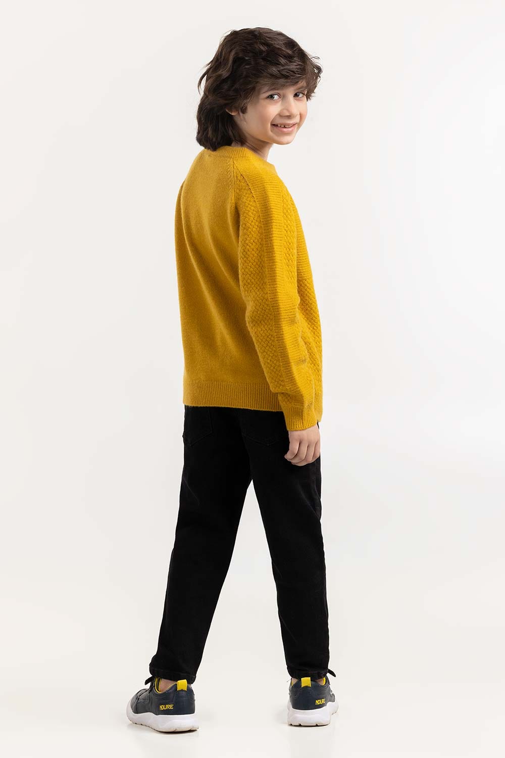 Junior Boy Mustard Knit Sweater 224-311-008