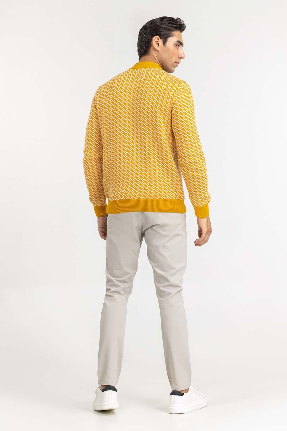 Mustard Pattern High Neck Sweater SWT-FFSHN22-164