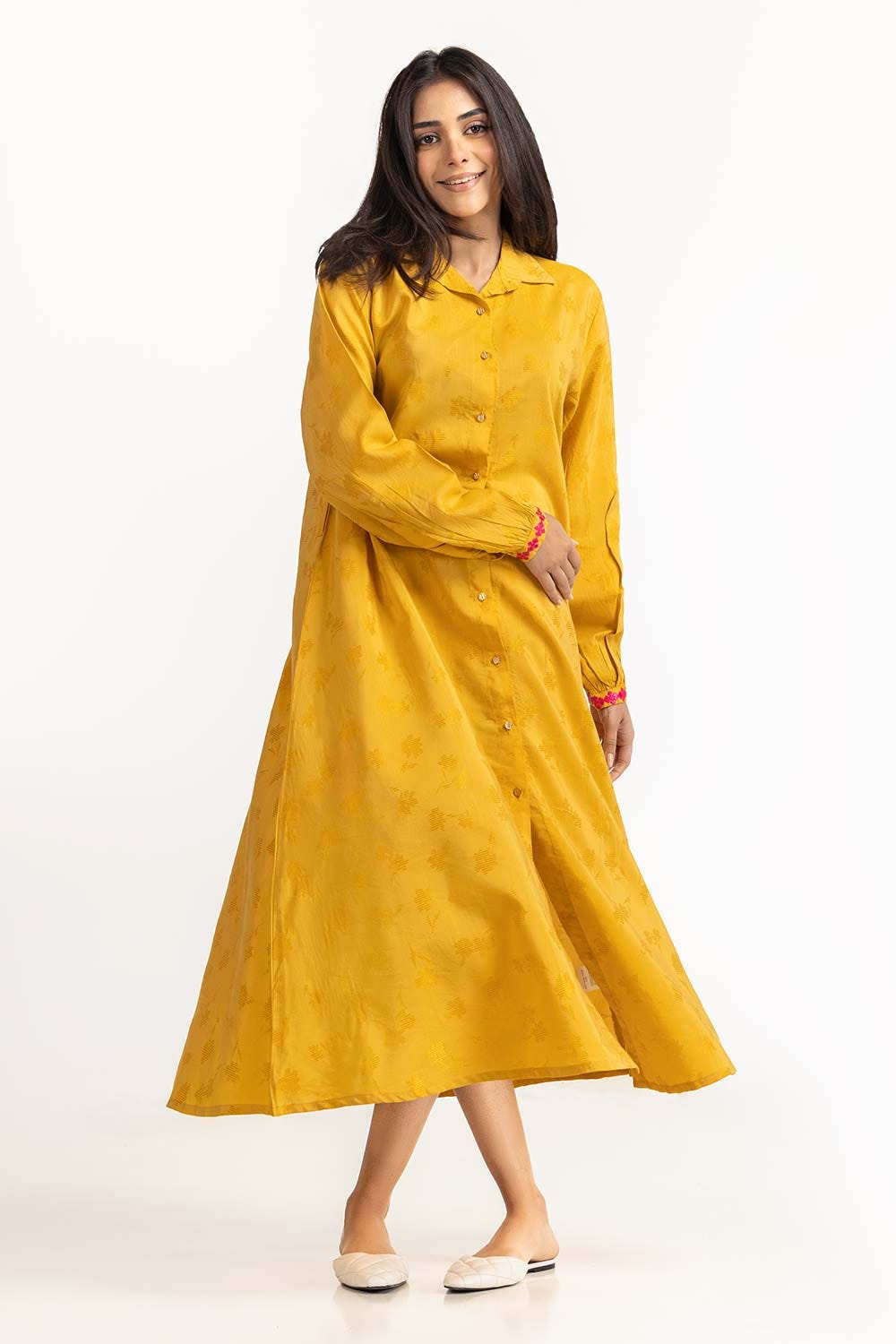 Mustard Woven Dress 231-214-201