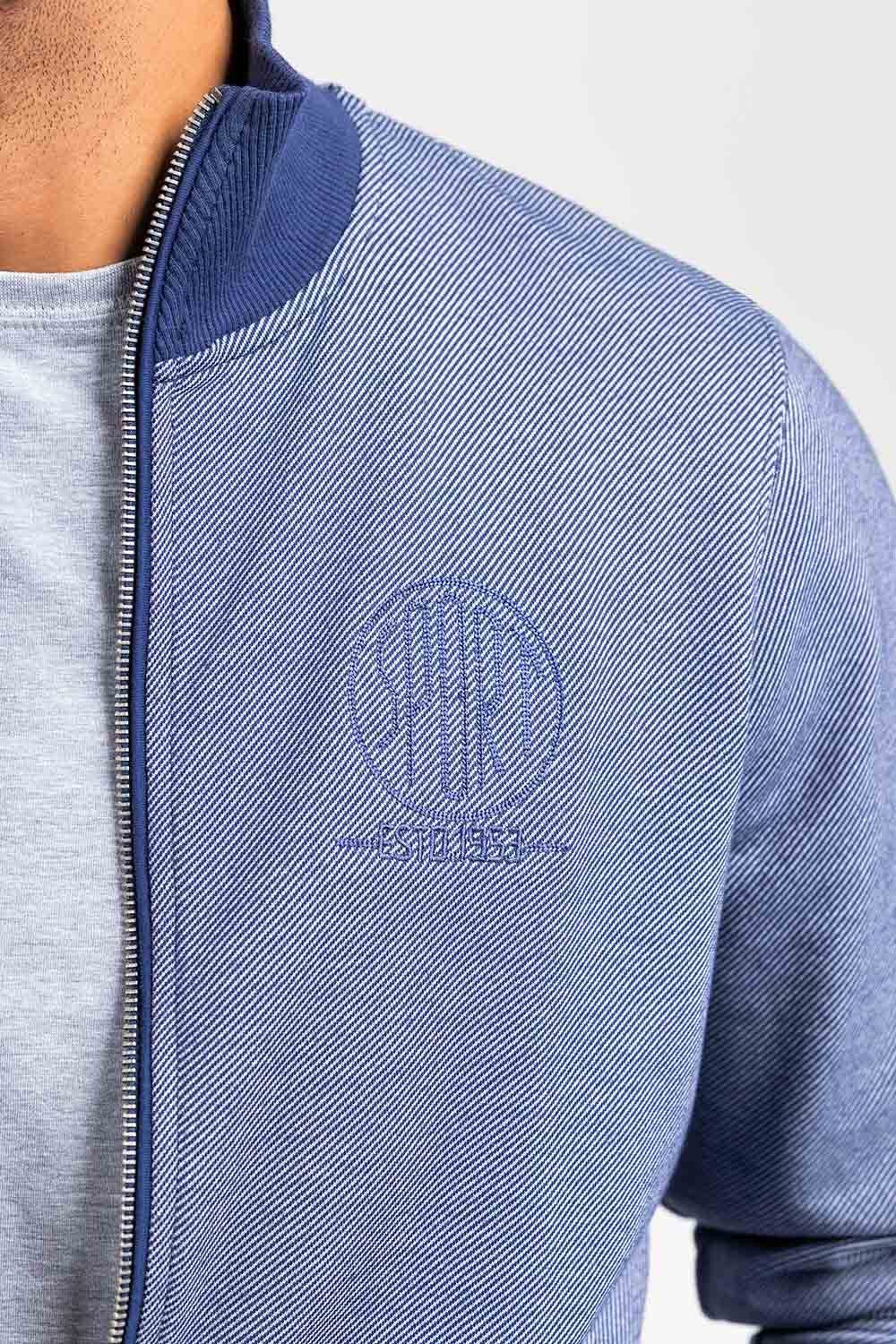 Navy-Grey Mock Neck Zipper Jacket JKT-MNZ-82-02