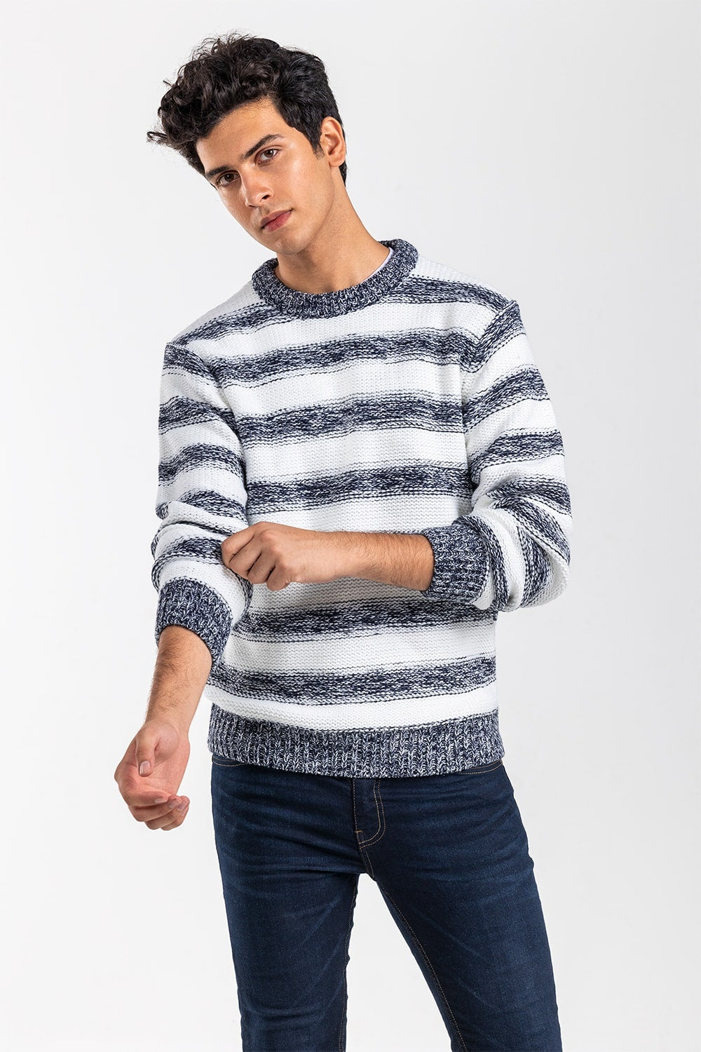 Navy-White Fashion Sweater FS-SWT-ACR-FD-426-01