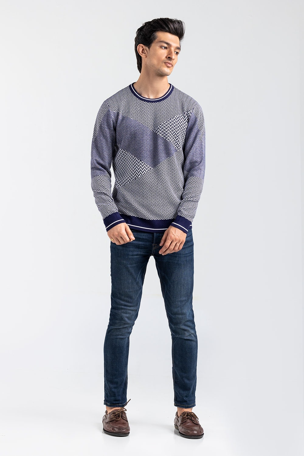 Navy-White Fashion Sweater FS-SWT-VPN-FD-411-01