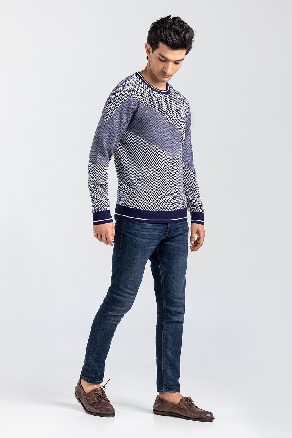 Navy-White Fashion Sweater FS-SWT-VPN-FD-411-01