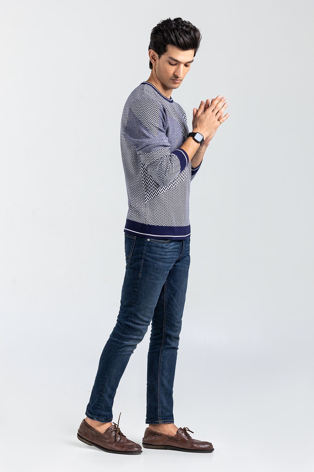 Navy-White Fashion Sweater FS-SWT-VPN-FD-411-01