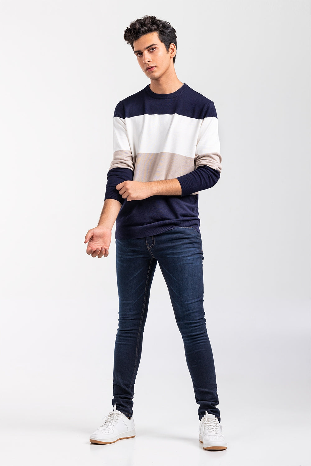 Navy-White Fashion Sweater FS-SWT-VPN-FD-451-01