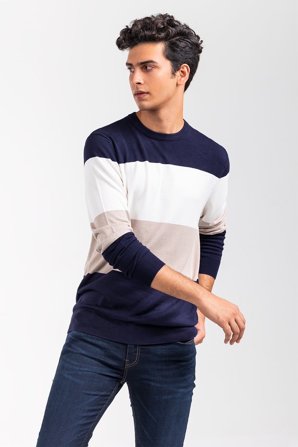 Navy-White Fashion Sweater FS-SWT-VPN-FD-451-01