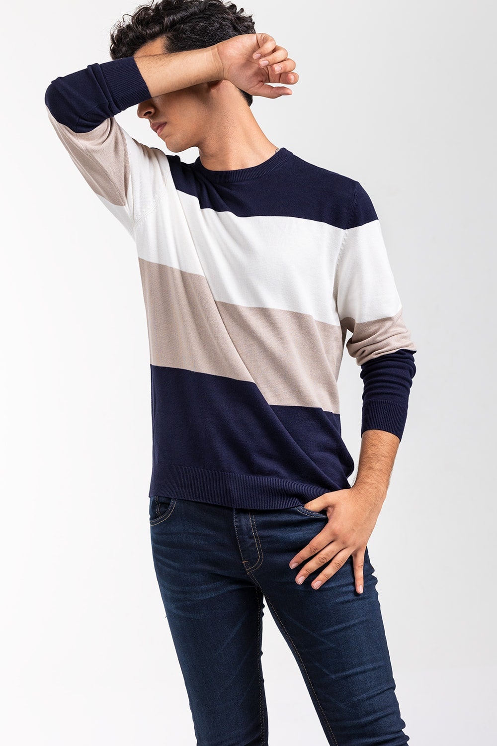 Navy-White Fashion Sweater FS-SWT-VPN-FD-451-01