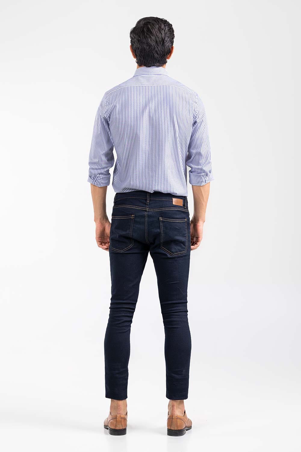 Navy-White Striped Smart Casual Shirt CM-YD-2897 SC