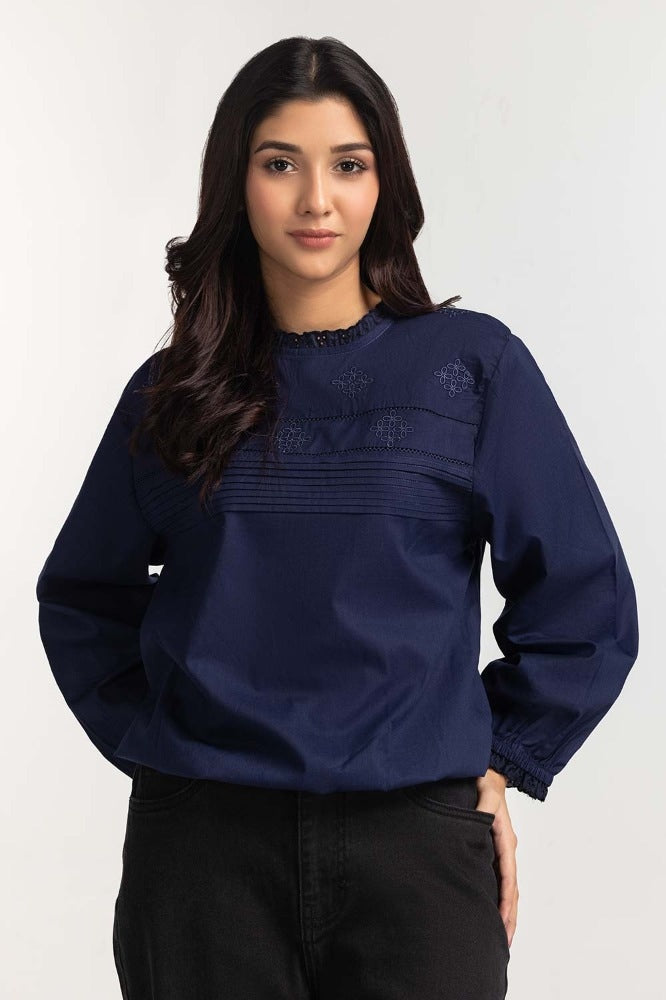 Navy Basic Blouse 231-217-078
