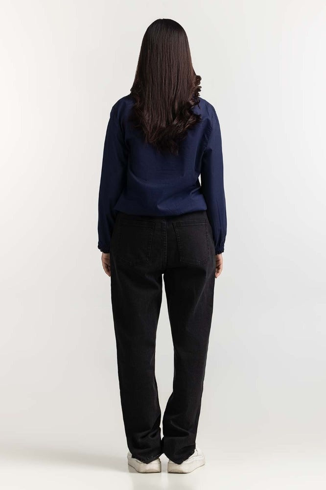 Navy Basic Blouse 231-217-078