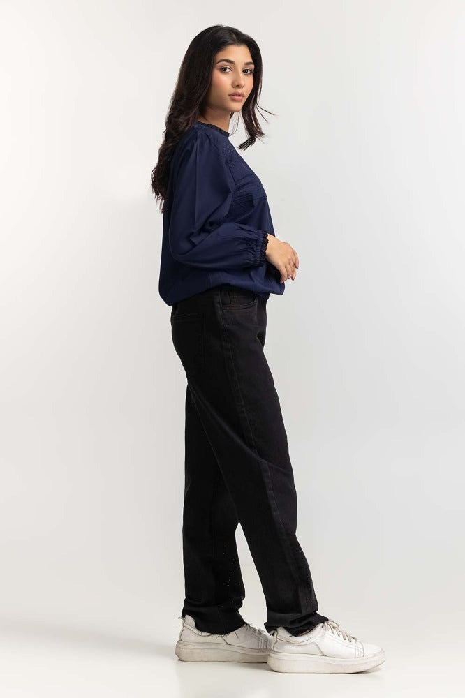Navy Basic Blouse 231-217-078