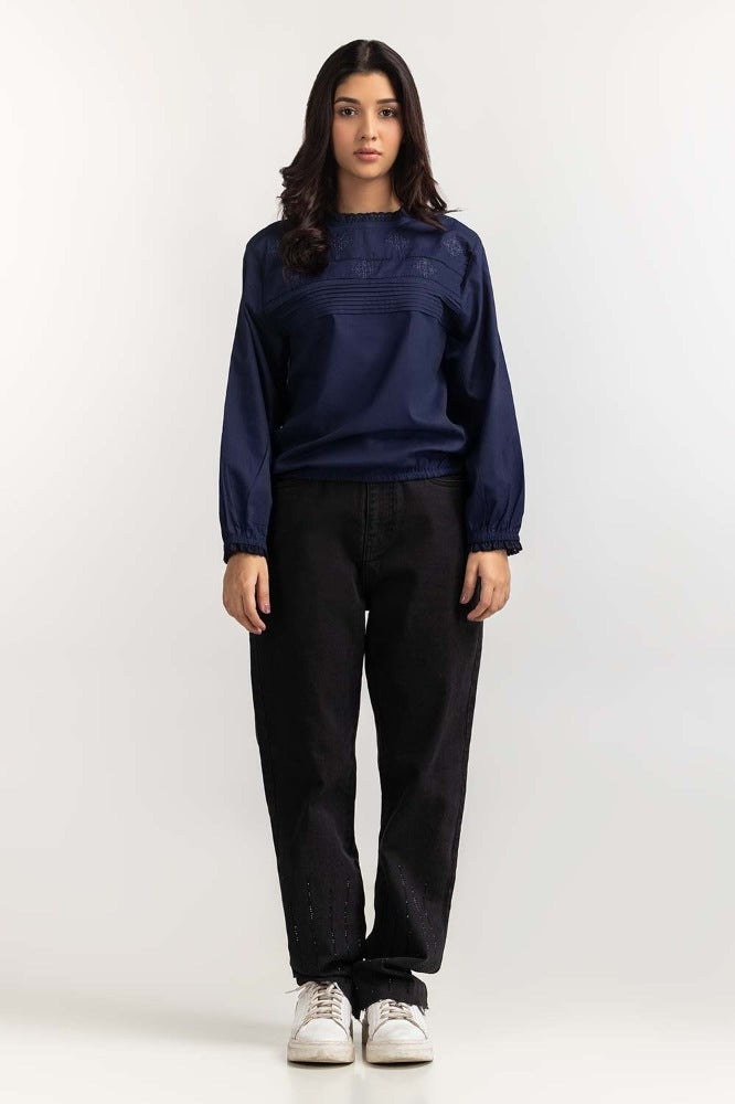 Navy Basic Blouse 231-217-078