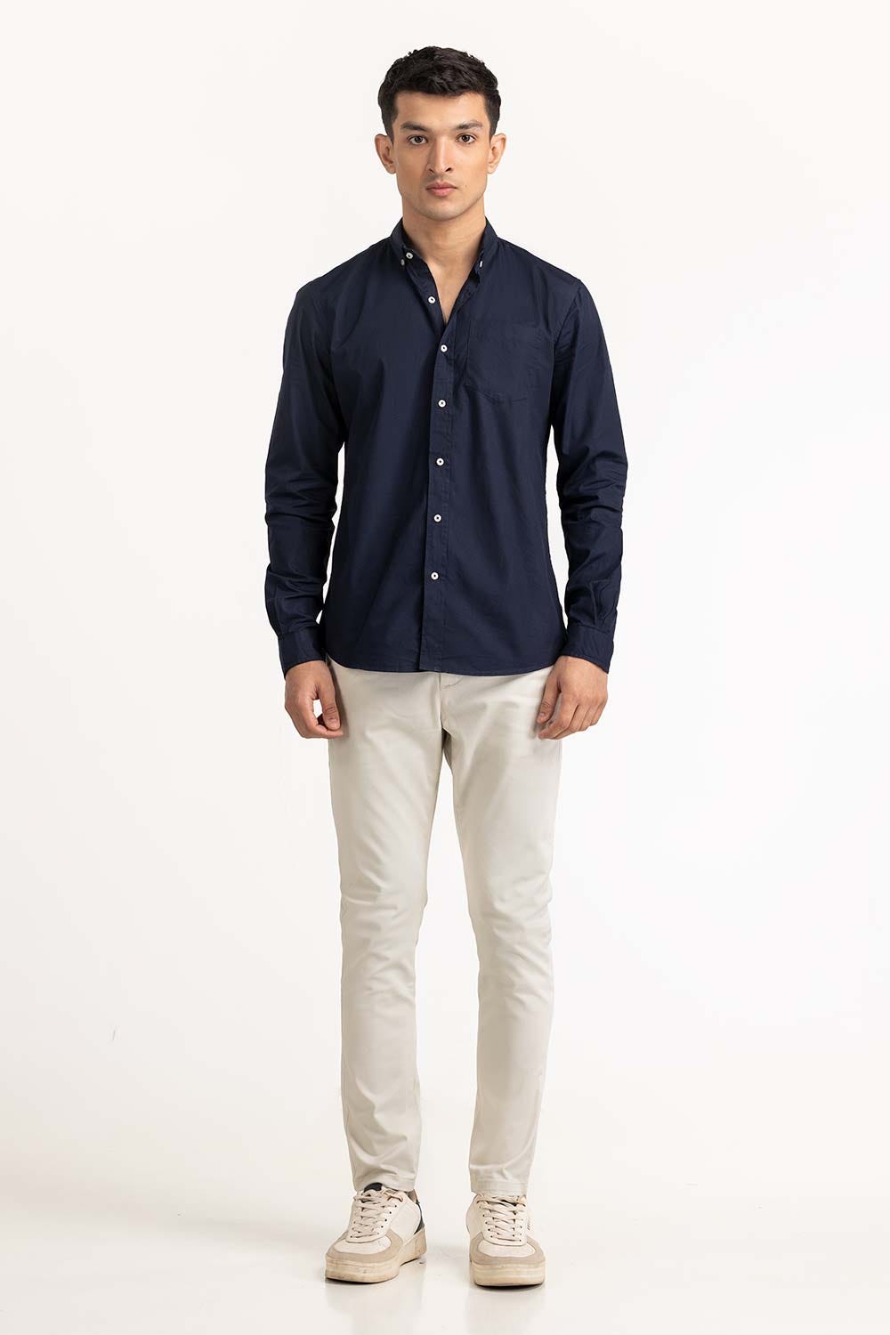 Navy Basic Casual Shirt 224-117-041