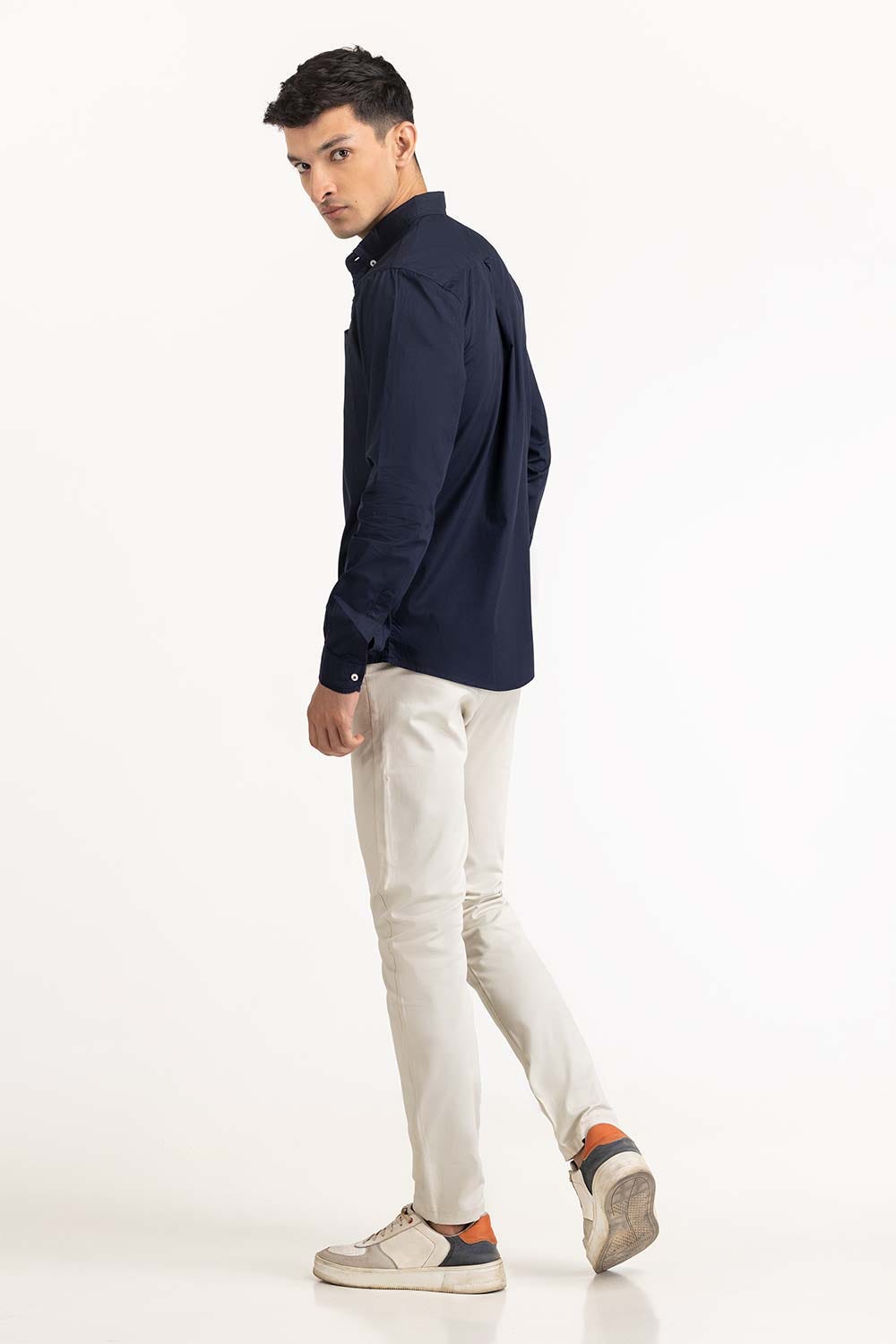Navy Basic Casual Shirt 224-117-041