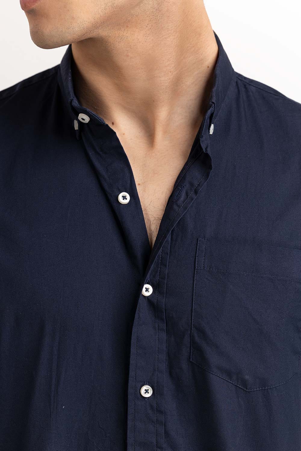 Navy Basic Casual Shirt 224-117-041
