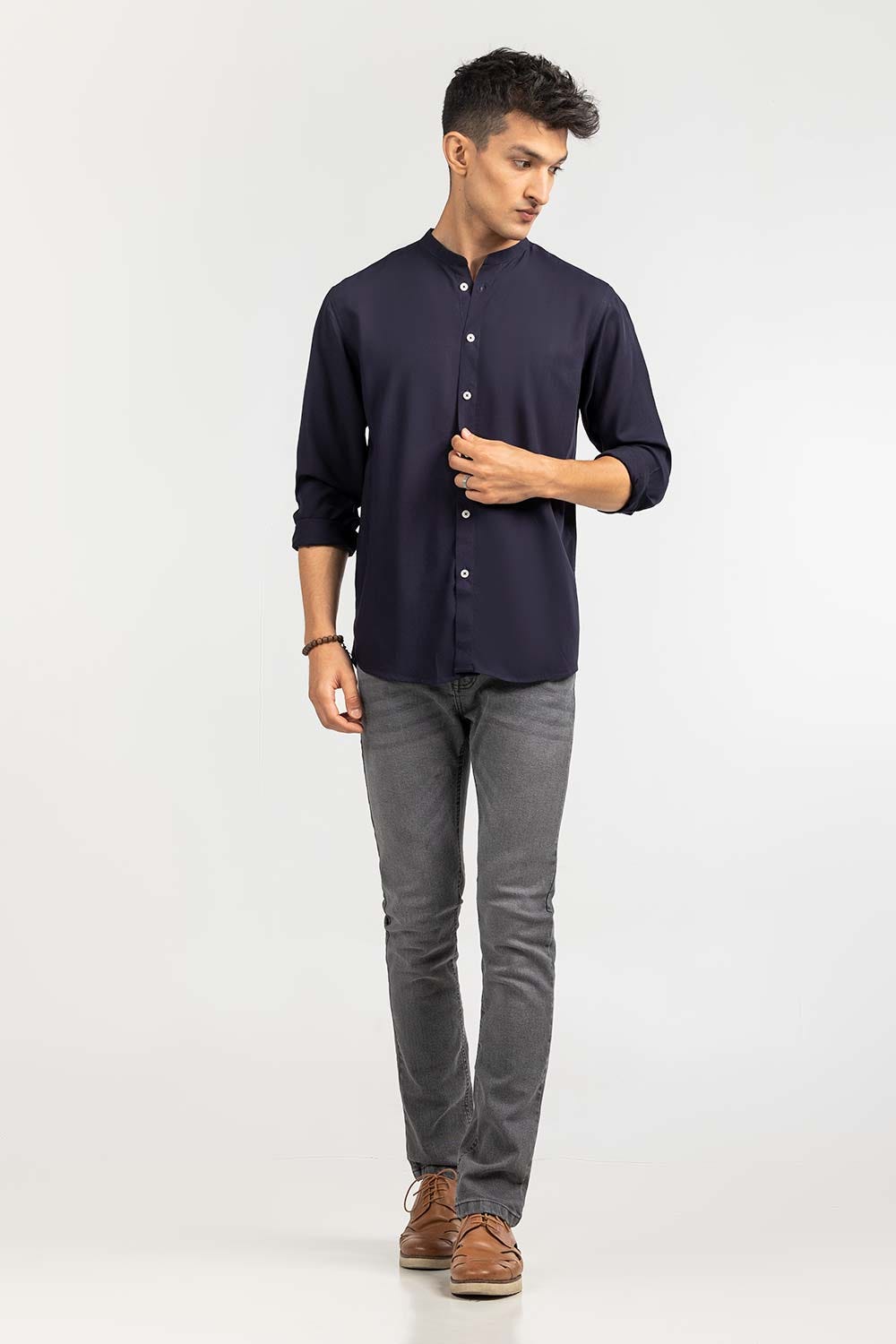 Navy Basic Casual Shirt CS-PD22-004