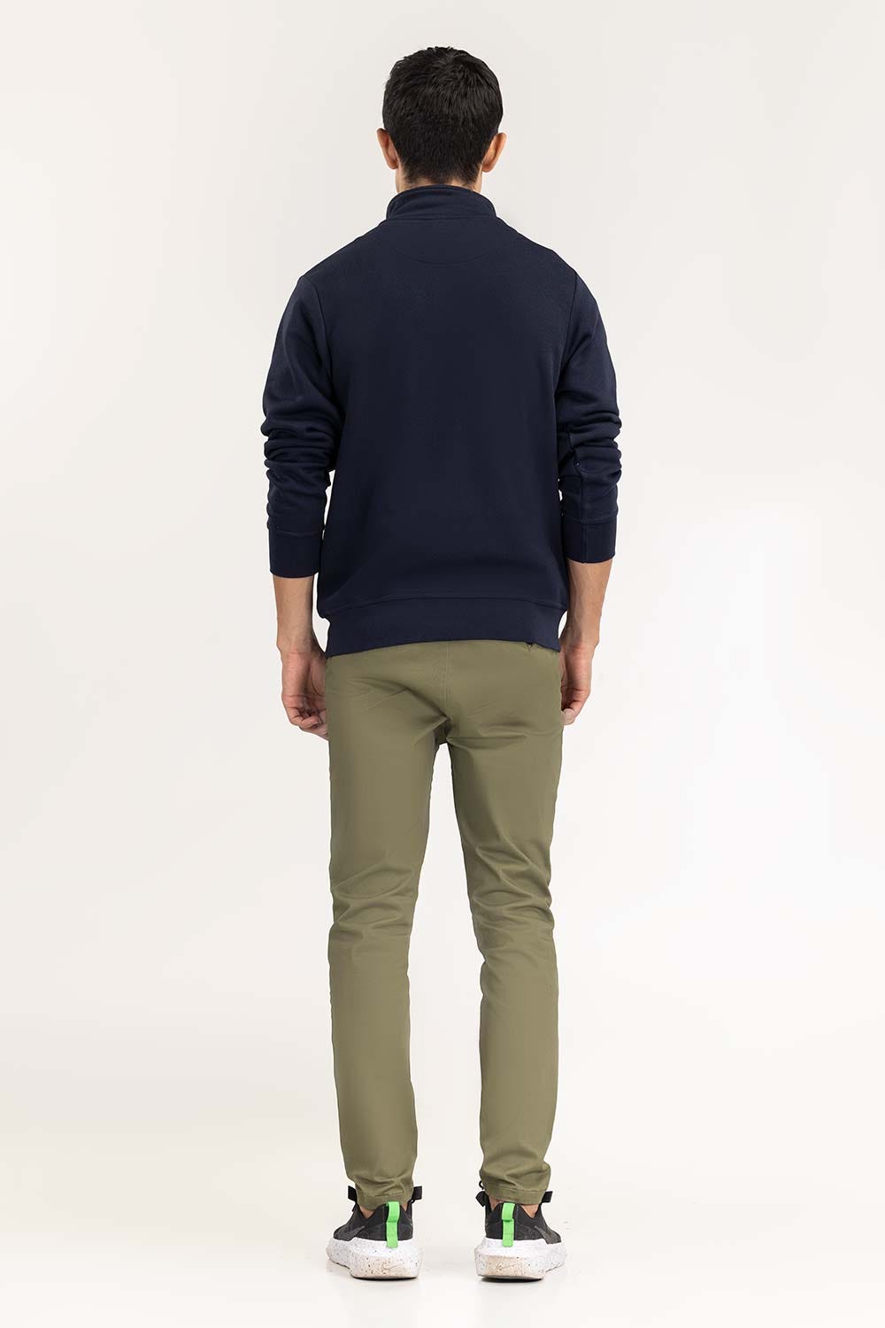 Navy Basic Quarter Zip SweatShirt JKT-KNTMNZ22-090