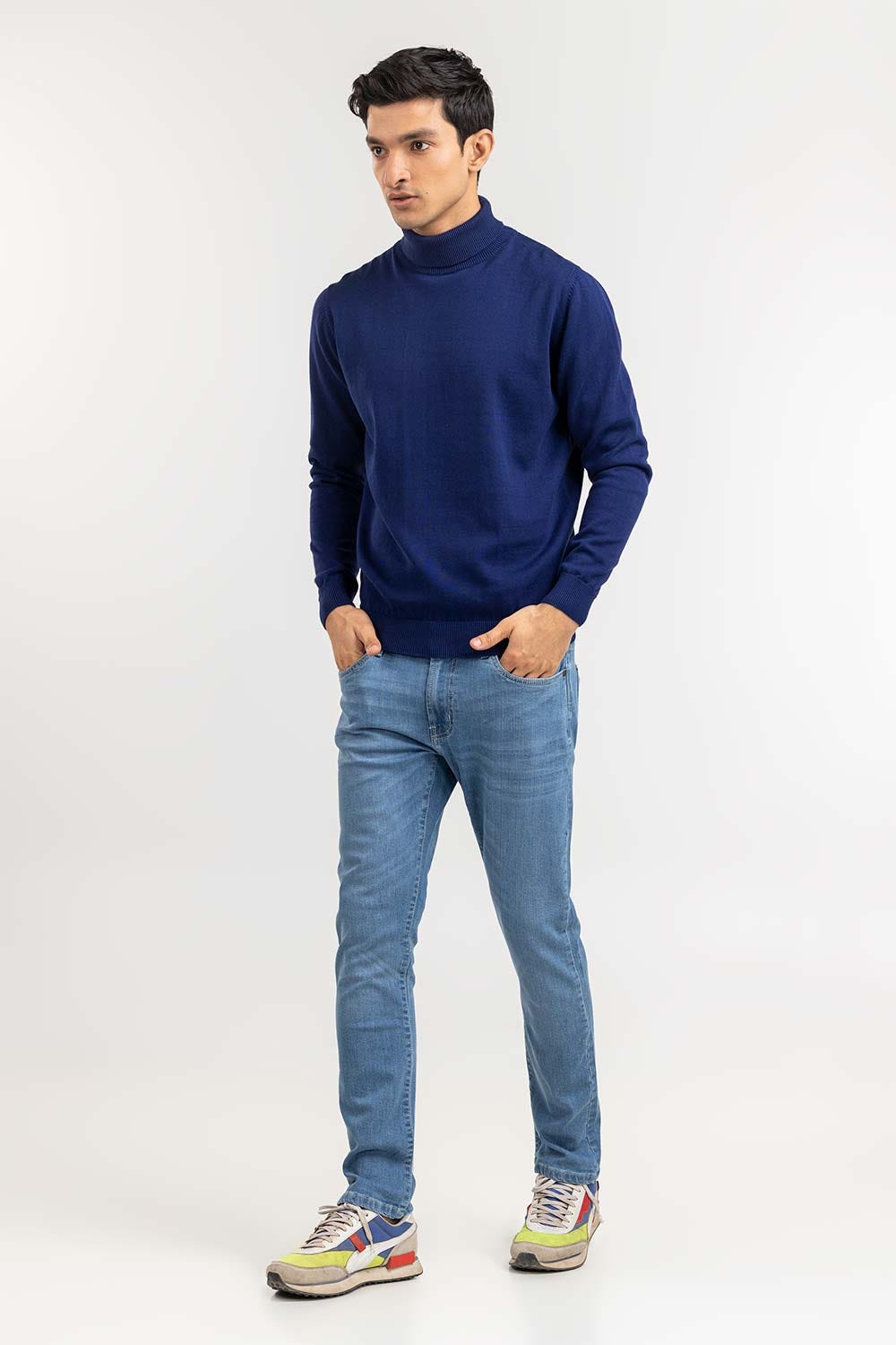 Navy Basic Turtle Neck Sweater SWT-BFSTN-22-002