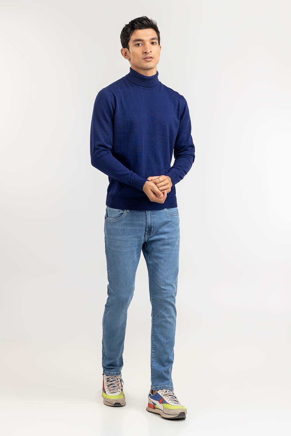 Navy Basic Turtle Neck Sweater SWT-BFSTN-22-002