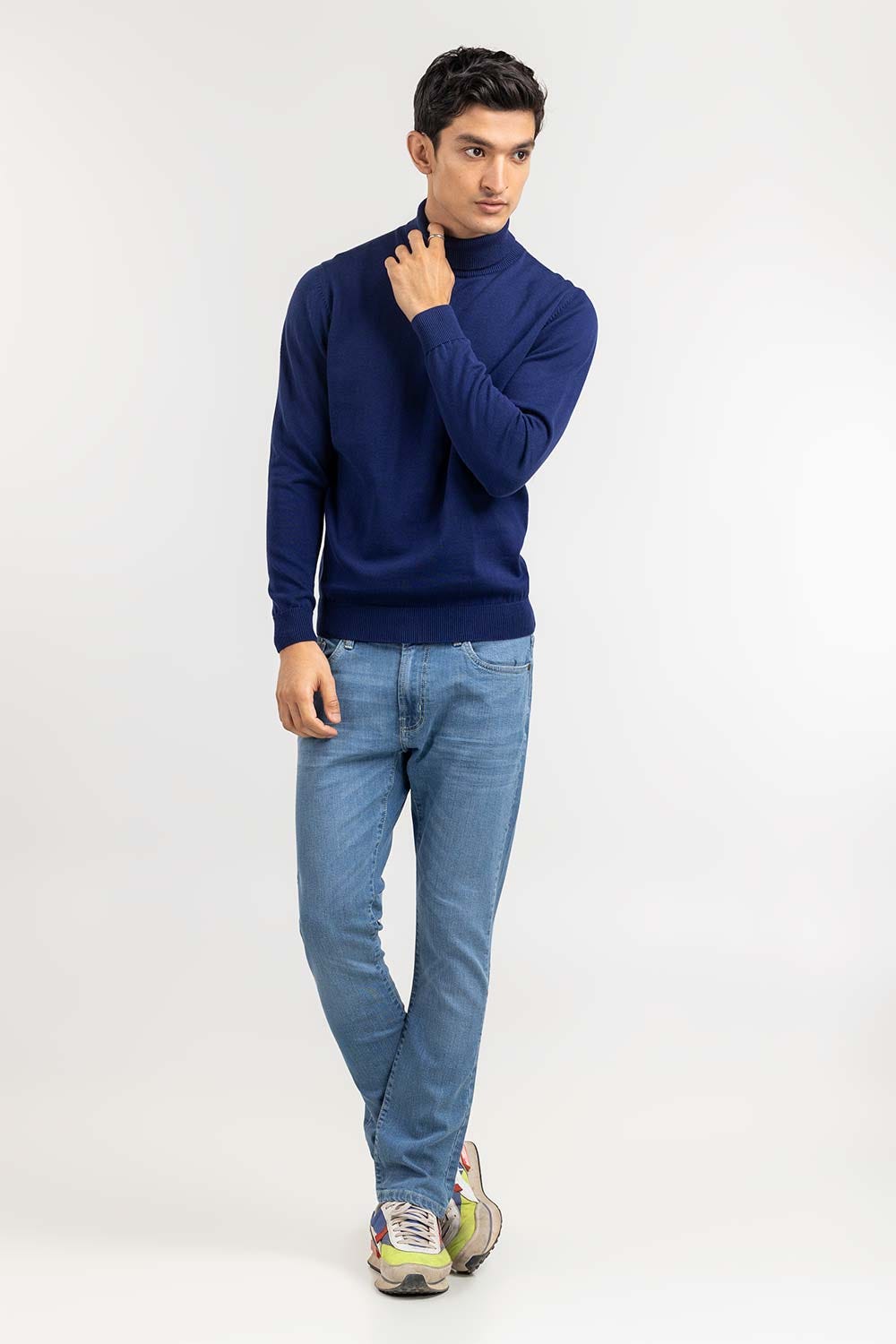 Navy Basic Turtle Neck Sweater SWT-BFSTN-22-002