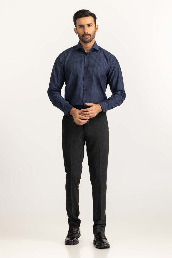 Navy Black Yarn Dyed Formal Shirt MN-FS-YD24-056