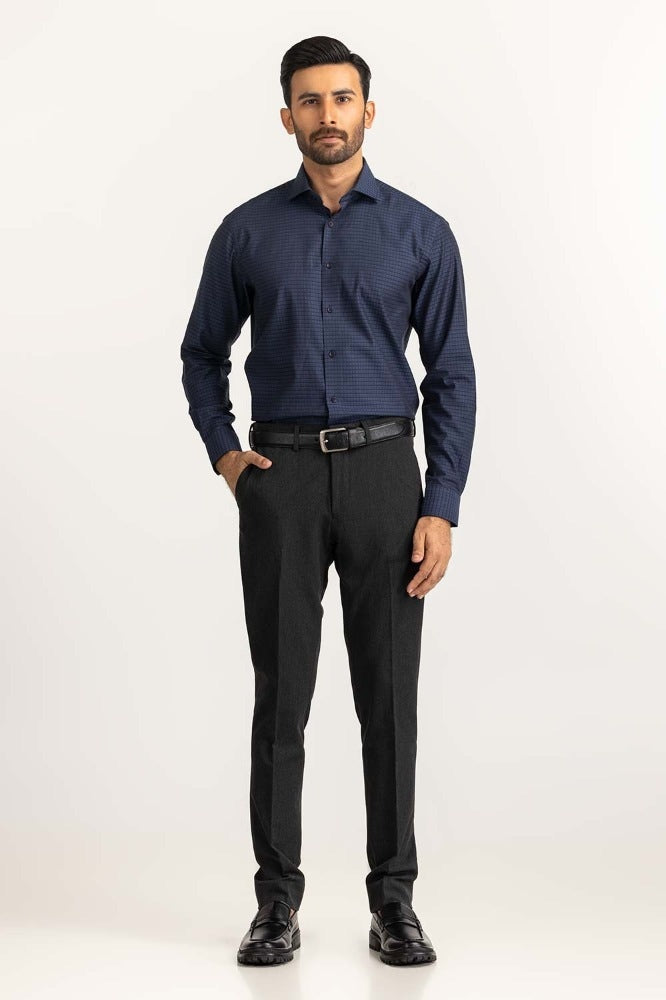 Navy Black Yarn Dyed Formal Shirt MN-FS-YD24-056