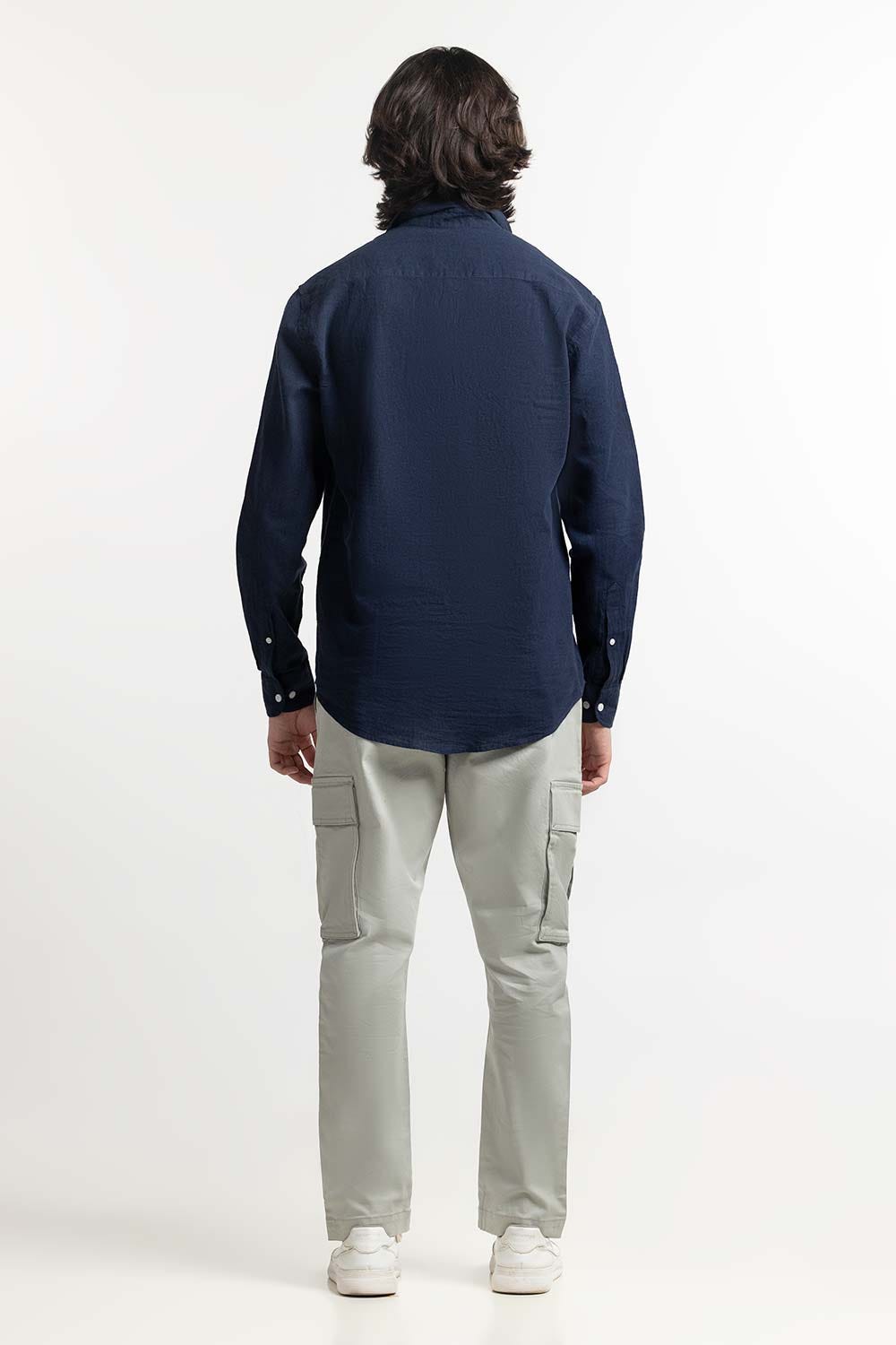 Navy Blue Basic Casual Shirt MN-CS-SS24-013