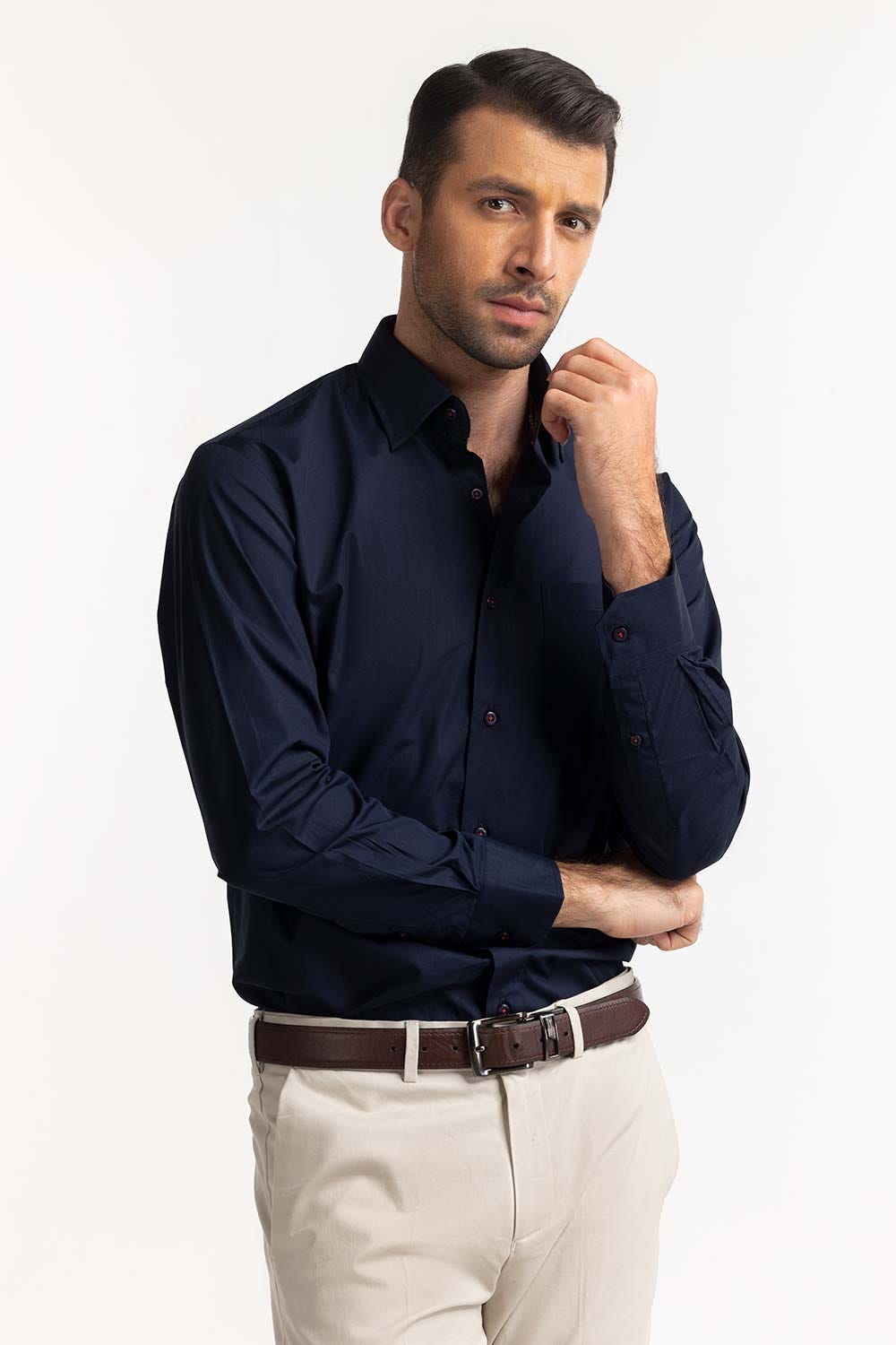 Navy Blue Formal Shirt MN-FS-PD24-002
