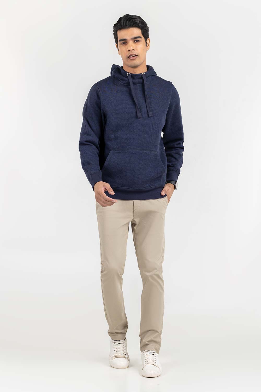 Navy Blue Pull Over Hoodie JKT-KNTPOH22-093