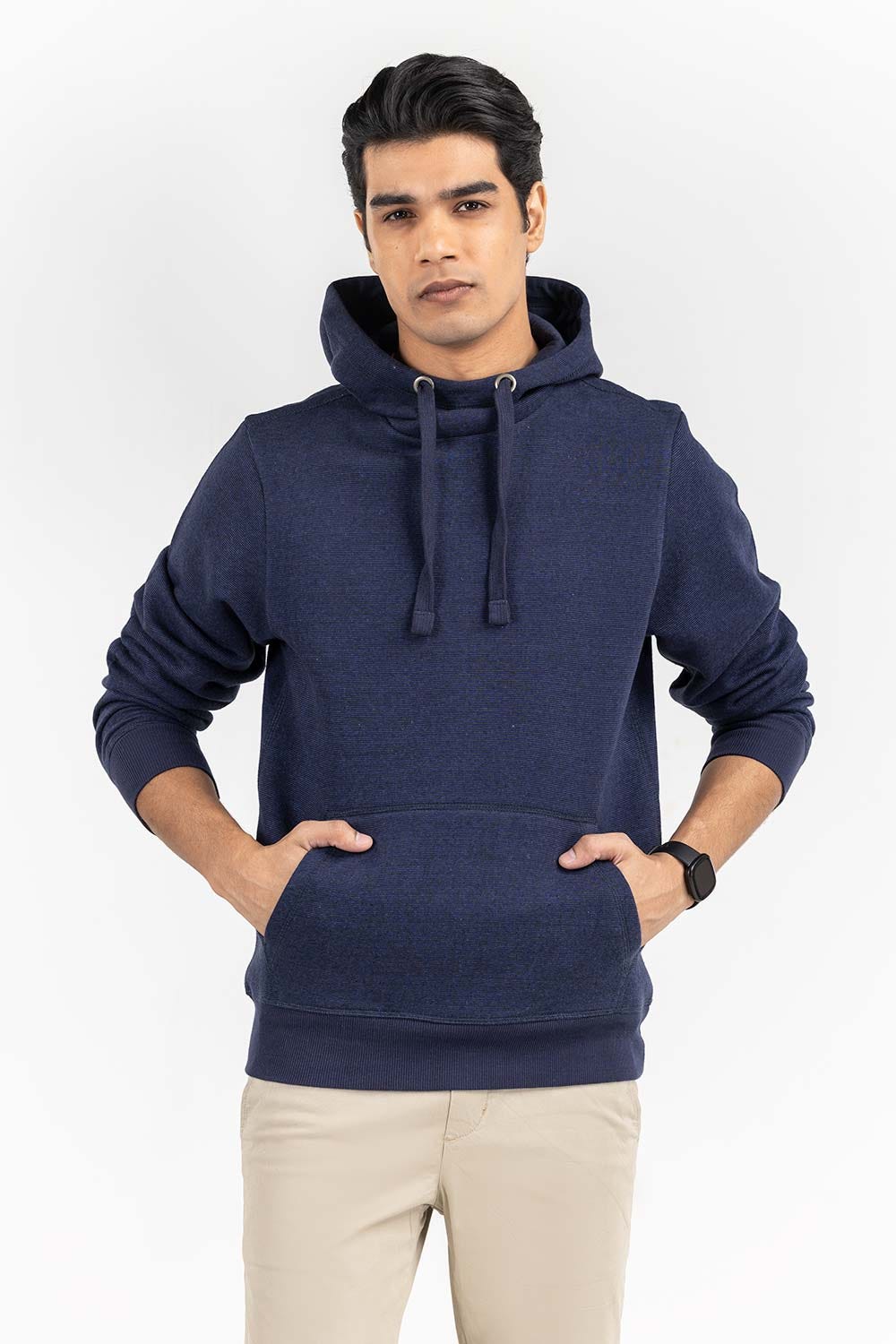 Navy Blue Pull Over Hoodie JKT-KNTPOH22-093