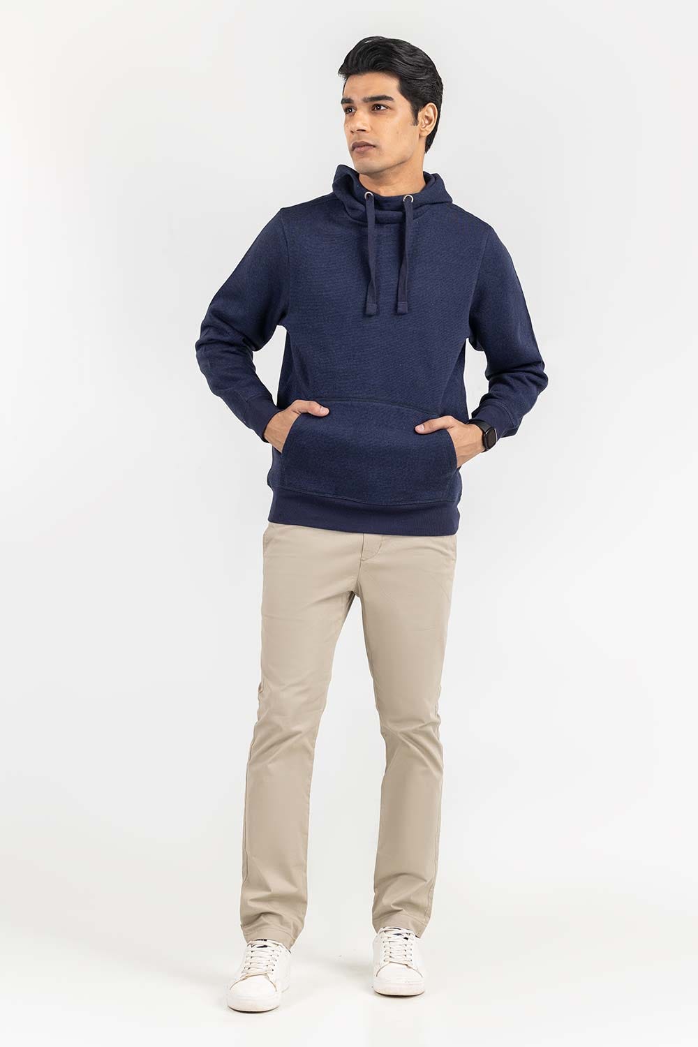 Navy Blue Pull Over Hoodie JKT-KNTPOH22-093
