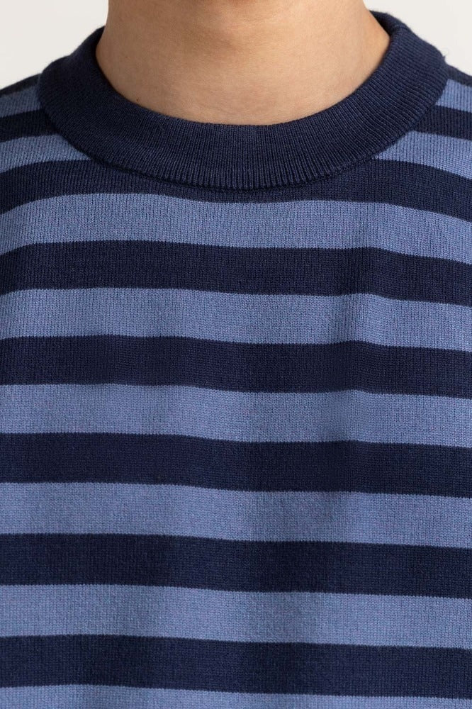 Navy Blue striped Fashion Sweater MN-SWT-WS23-029B