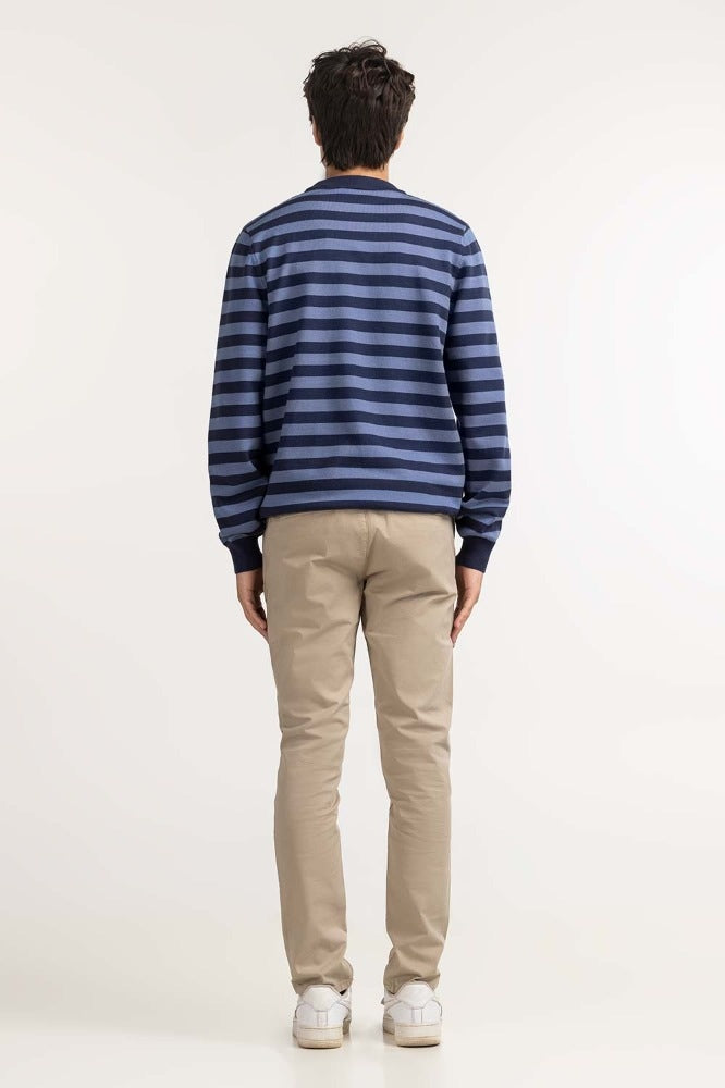 Navy Blue striped Fashion Sweater MN-SWT-WS23-029B