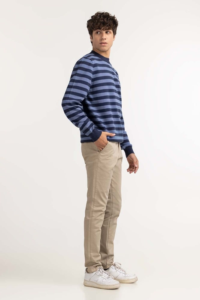 Navy Blue striped Fashion Sweater MN-SWT-WS23-029B