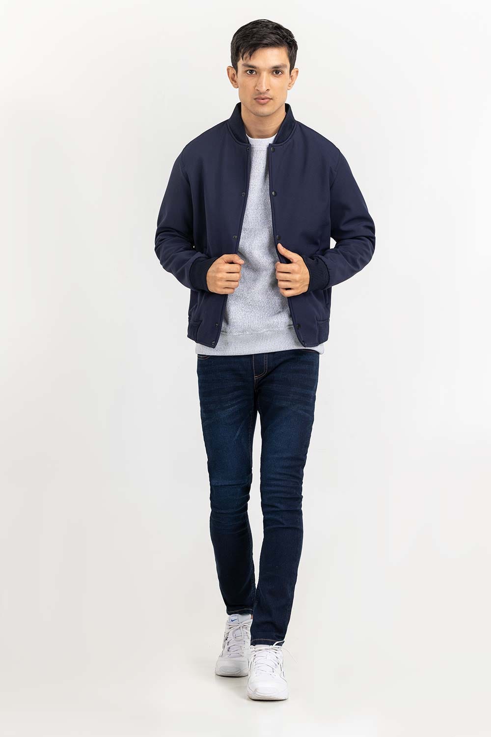 Navy Bomber Jacket JKT-WOV22-009