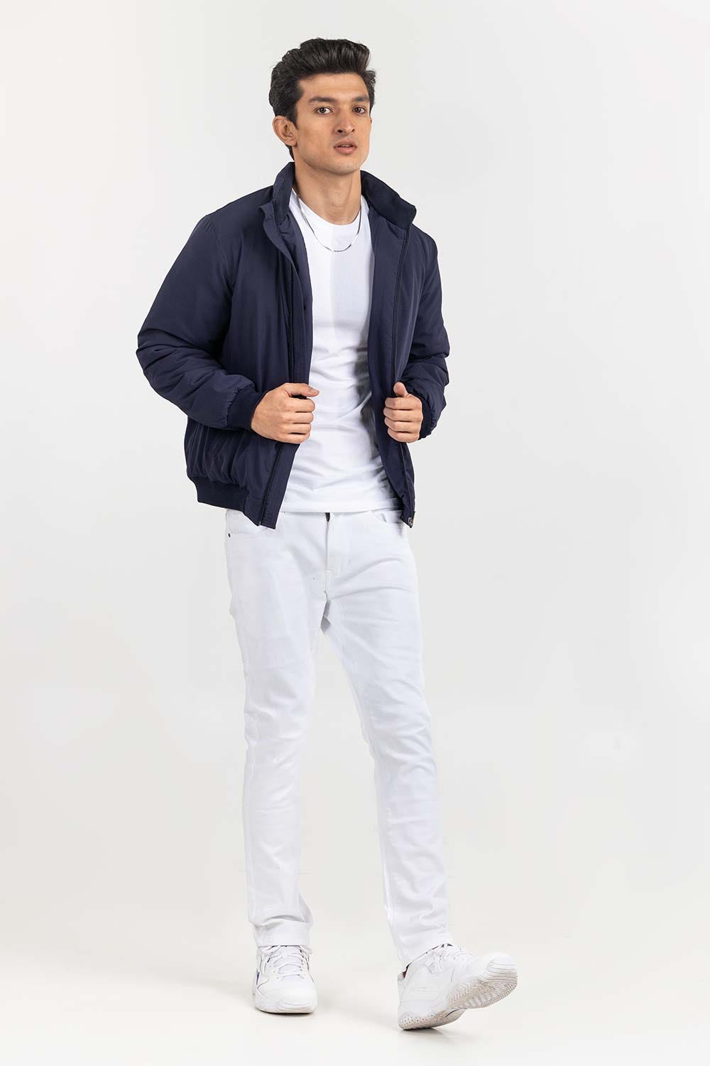 Navy Bomber Jacket JKT-WOV22-030