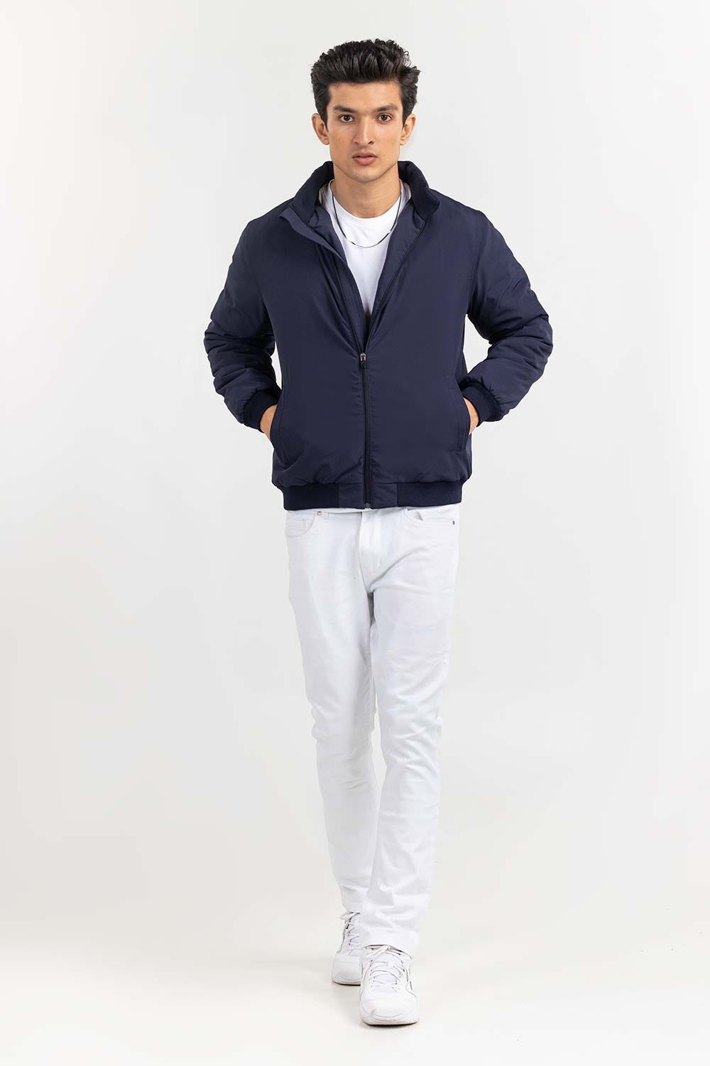 Navy Bomber Jacket JKT-WOV22-030