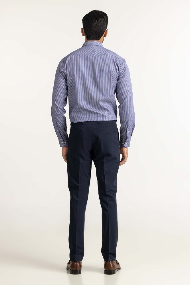 Navy Brown Stripe Formal Shirt MN-FS-YD24-052