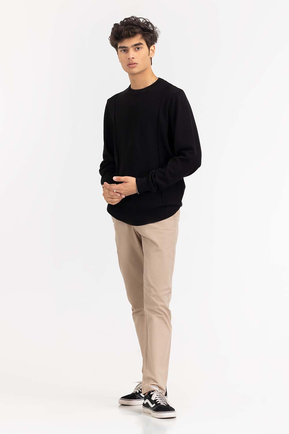 Navy Cabling Crew Neck Sweater SWT-FFSCN22-240